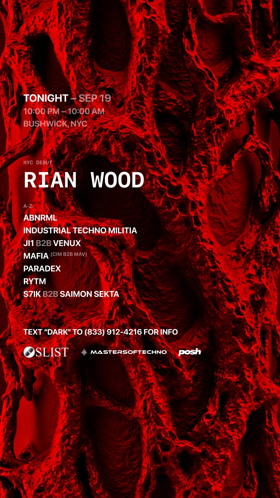 RIAN WOOD – NYC DEBUT