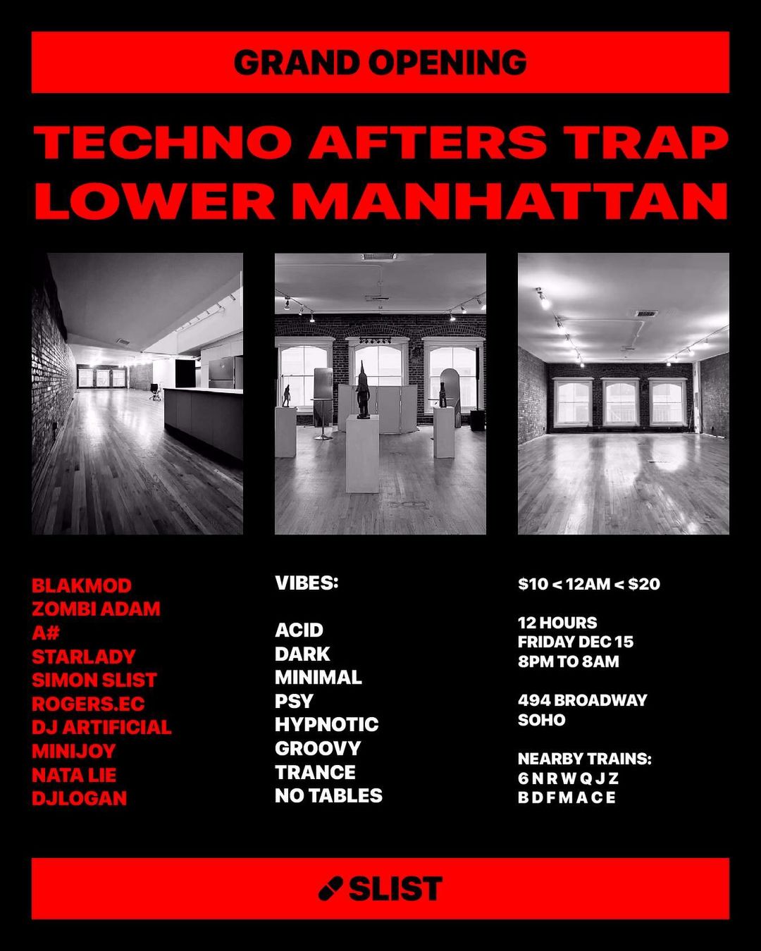 Techno Afters Trap: Grand Opening flyer