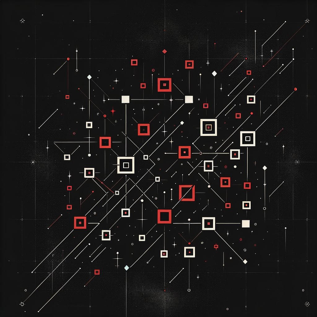 Abstract dark art representing curated event listing and flyer curation