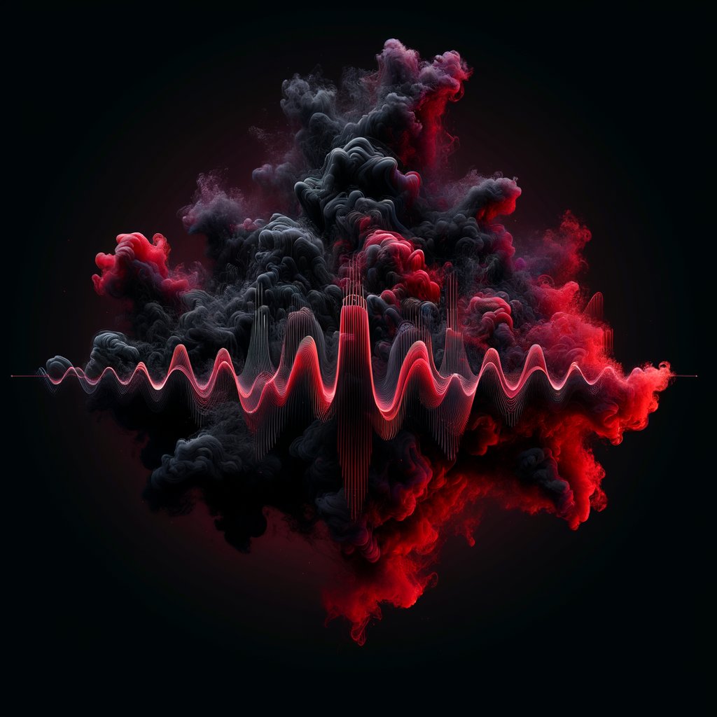 Dark sound waves representing catharsis through music