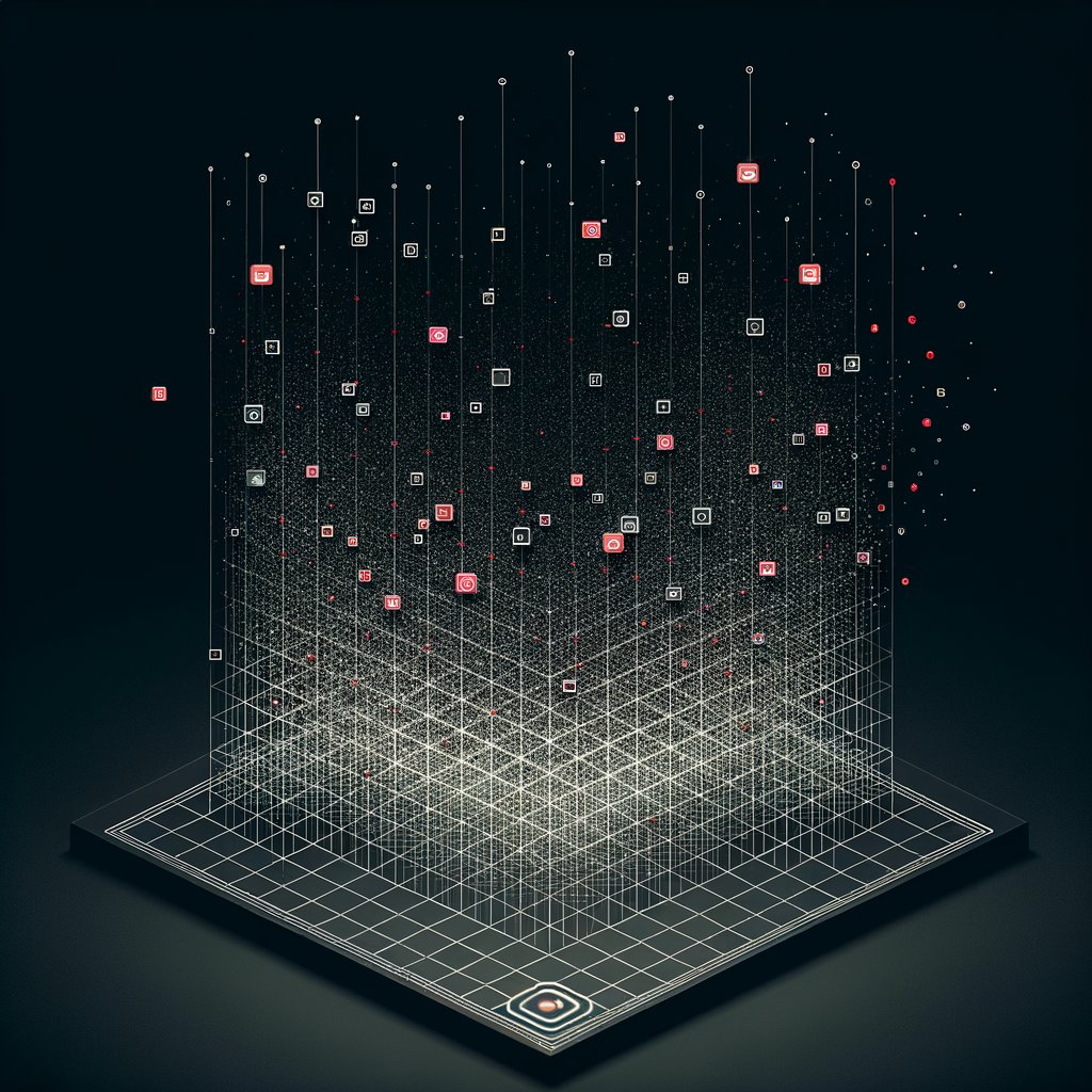 Abstract dark digital art representing event curation and list building