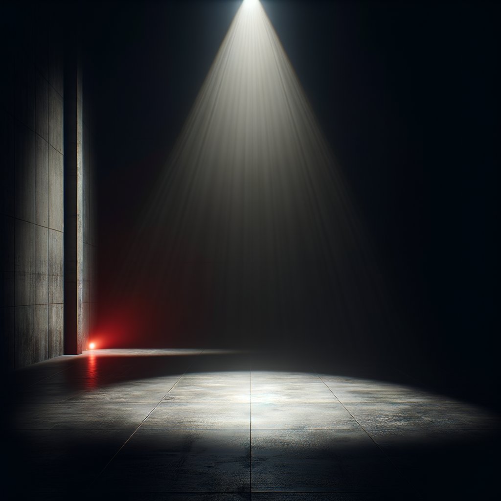 Abstract dark composition of empty warehouse space
