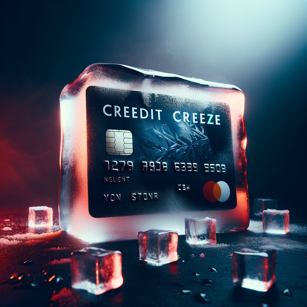 Frozen payment concept with dramatic red lighting