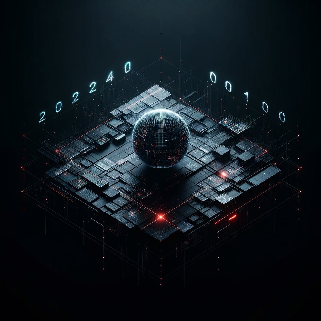 Dark futuristic timeline visualization - political future