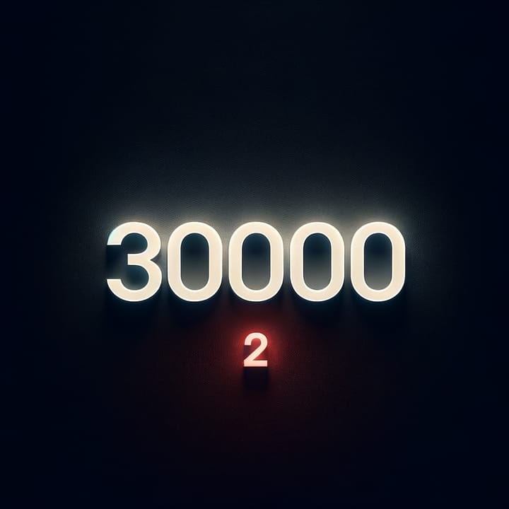 Numbers 3000 and 2 representing guest processing stats
