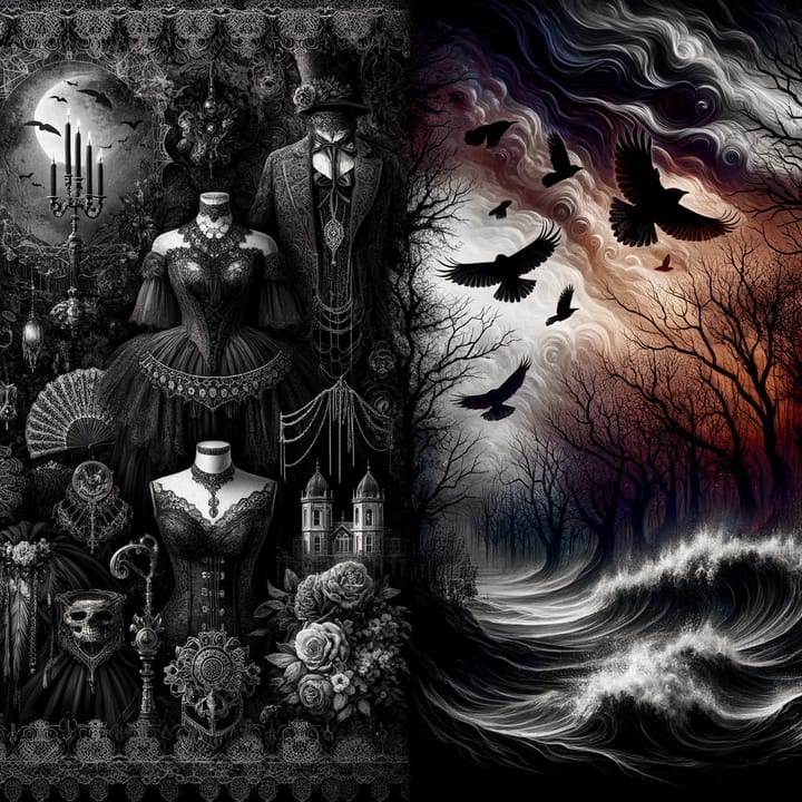 Split composition contrasting dark culture aesthetics with dark taste depth