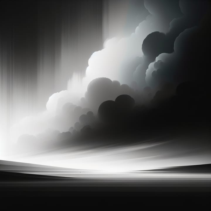 Abstract gradient from black to white representing the spectrum of thought and opinion