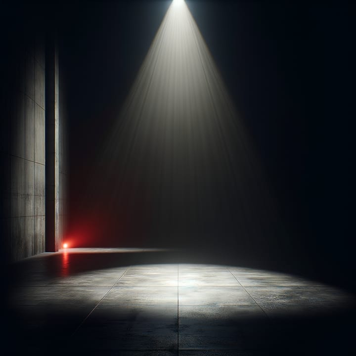 Abstract dark composition of empty warehouse space