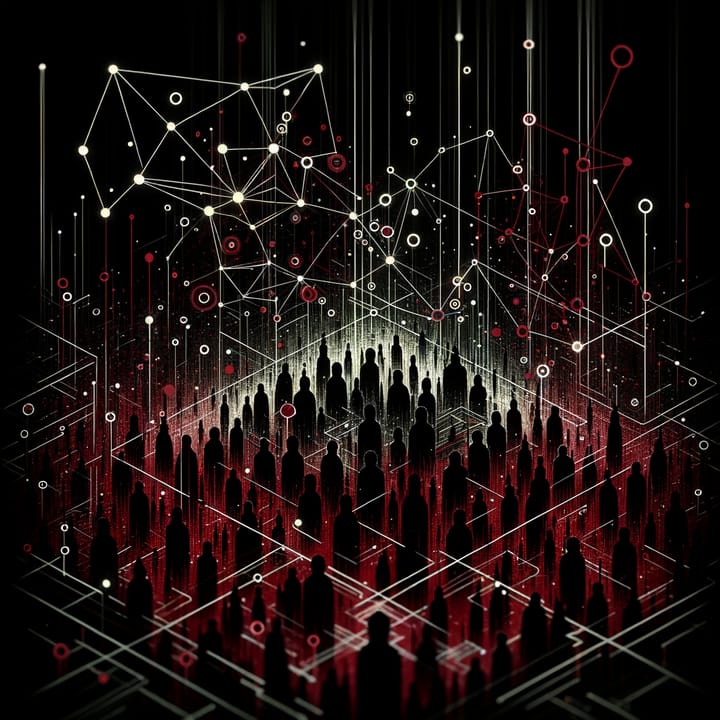 Abstract dark art representing promoter networking and community building