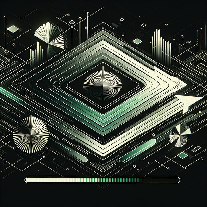 Abstract dark digital art representing steady website progress and iteration